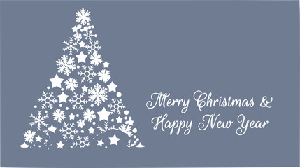 Fototapeta na wymiar vector greeting card on a gray background, merry christmas and happy new year