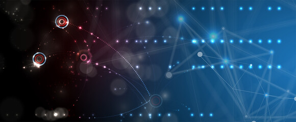 Neural network concept. Connected cells with links. High technology process. Abstract background