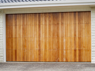 wooden roller garage door