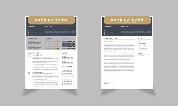 Creative resume layout, minimalist cv template vector design