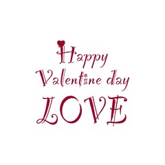 Happy Valentine's Day greeting card with the inscription I love