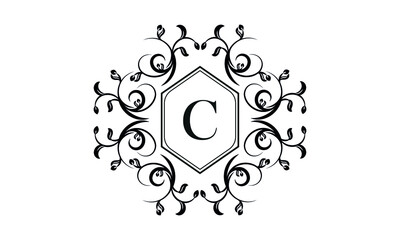 Elegant monogram design with letter C for restaurant logo, boutique, emblem, jewelry, business.