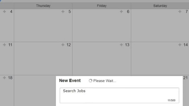 Creating a Scheduled Calendar Reminder of Search For Jobs in To Do List. Create Searching For Employment Due Date Schedule Prompt in Personal Organizer Datebook.