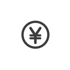 japanese yen coin icon.  design sign.  flat vector graphics on a white background.