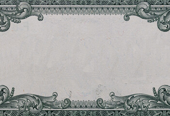 U.S. dollar border with empty middle area