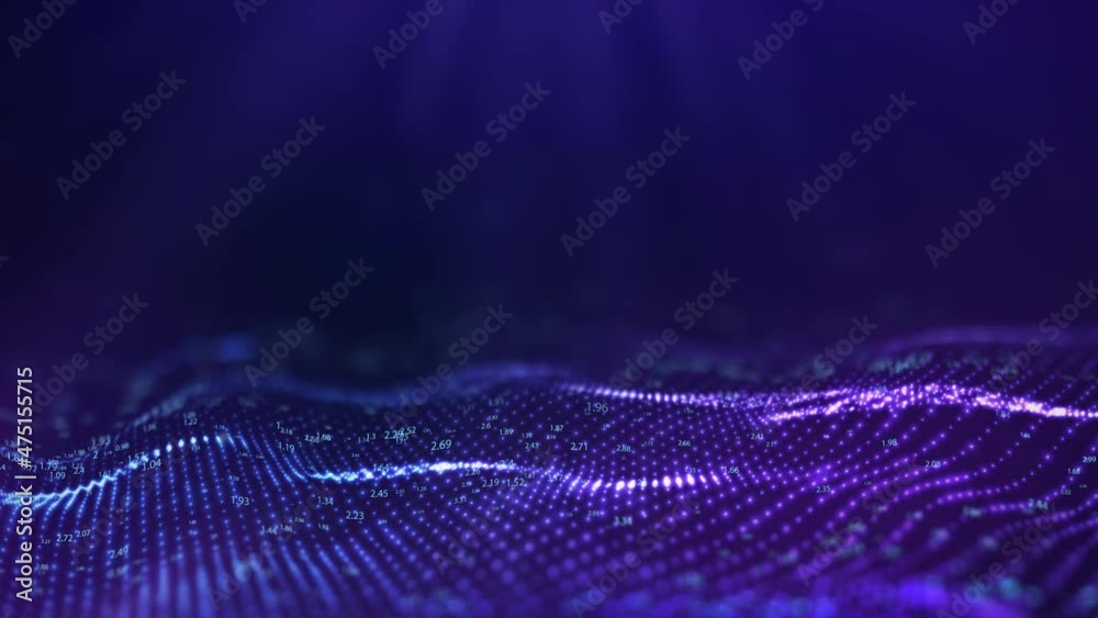Poster big data visualization. seamless loop 4k.big data connection background. cyber technology ai tech wi
