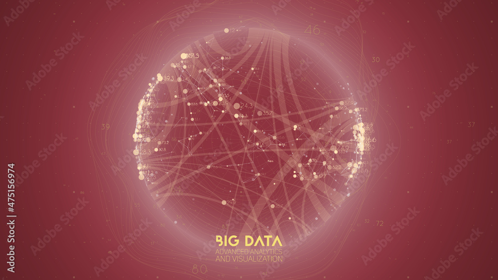 Poster Big data visualization. Futuristic infographic. Information aesthetic design. Visual data complexity. Complex data threads graphic visualization. Abstract data graph.