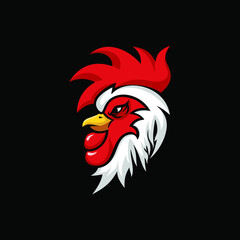 roosters head illustration logo designs modern