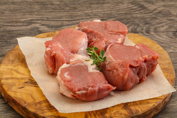 Raw pork tenderloin for cooking