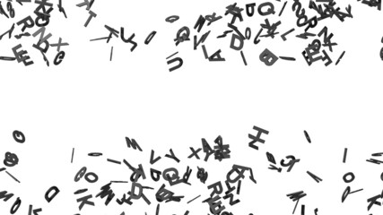 Black alphabets on white background.
3D abstract illustration for background.
