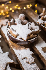 Christmas cookies in a coconut bowl