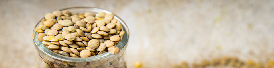 green lentils legumes ready to cook healthy meal food diet snack on the table copy space food background rustic