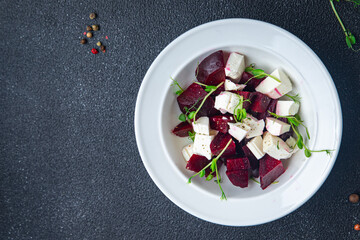 beet salad beetroot vegetable healthy meal food diet snack on the table copy space food background rustic
