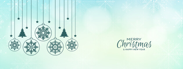Merry Christmas festival soft colorful decorative banner design