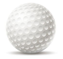 Golf ball. Realistic white sphere with small dimples