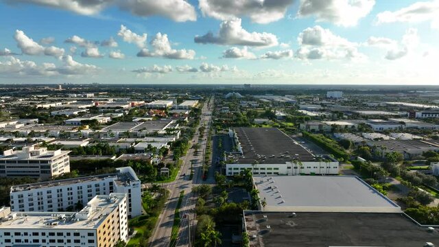 Aerial video Miami Doral 107th Avenue southward