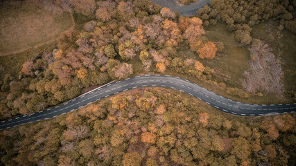 Route de montagne sinueuse TOP SHOT