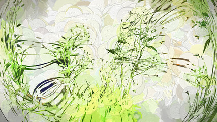 Prairie Blue Botanical Flowers 3D Rendering