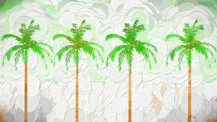 Fototapeta na wymiar Queen Palm Botanical 3D Rendering