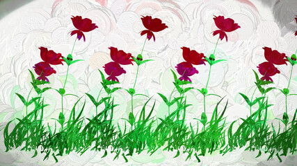 Roses Flowers Botanical 3D Rendering