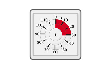 Kitchen timer cartoon icon.stopwatch oven. Isolated cartoon of a kitchen timer icon.