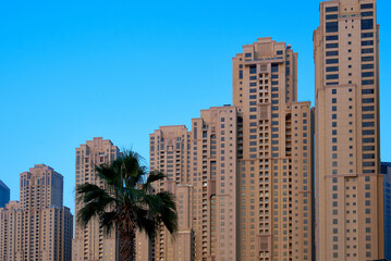 architecture of the big city of Dubai in the United Arab Emirates