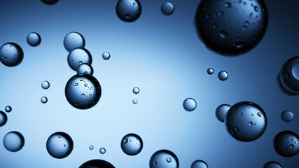 Clear blue circular bubbles background