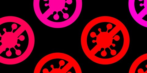 Dark Pink, Red vector texture with disease symbols.