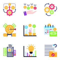 Pack of Money and Finance Flat Icons

