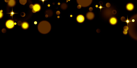 Christmas abstract pattern. Defocused lights on black