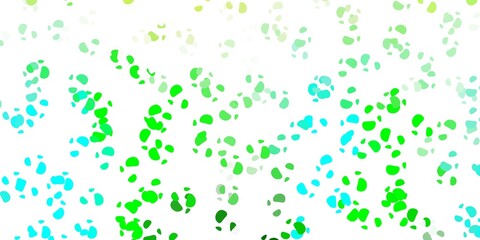 Light blue, green vector background with random forms.