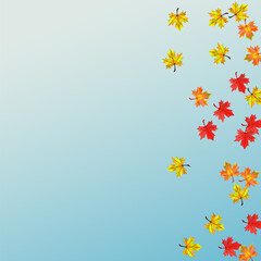 Colorful Plant Background Blue Vector. Floral Celebrate Template. Red Decoration Foliage. Design Leaves Frame.