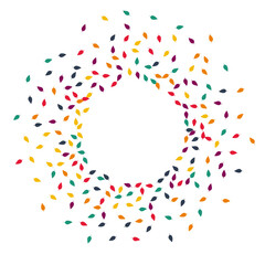 Green Foliage Vector White Background. Orange Confetti Season Illustration. Autumn Leaf Design. Bright Leaf Set.