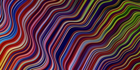 Light Multicolor vector background with bent lines.