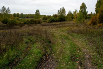 Obraz premium landscape on a cloudy autumn day
