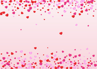 Fototapeta na wymiar Fond Confetti Background Pink Vector. Elegant Frame Heart. Tender Honeymoon Texture. Purple Confetti Gift Pattern. Pinkish Valentine Backdrop.