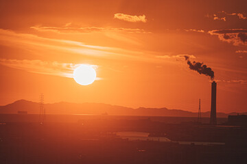 Fototapeta premium sunset in the city osaka