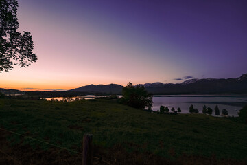 sunset over the river