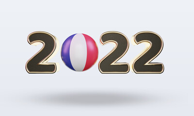 3d text 2022 France flag rendering front view