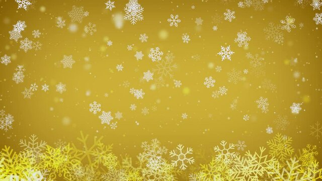 golden yellow christmas party background loop