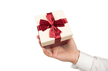 boxing day shopping. hand hold giftbox. prepare for romance date. business reward.