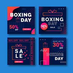 boxing day sale banner collection vector design illustration
