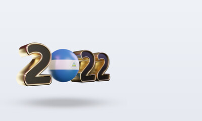 3d text 2022 Nicaragua flag rendering left view