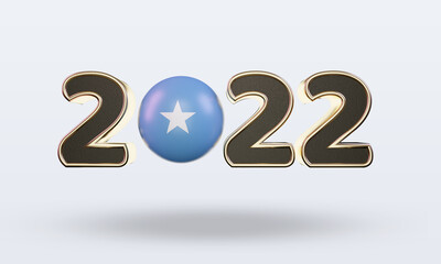 3d text 2022 Somalia flag rendering front view