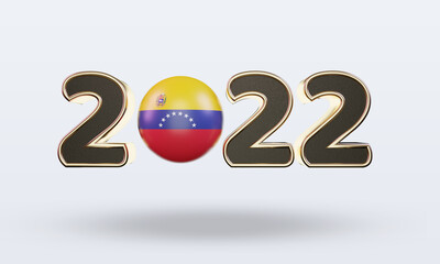 3d text 2022 Venezuela flag rendering front view