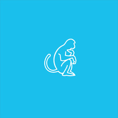 monkey logo vector template line art