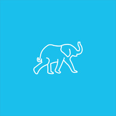 elephant calf logo vector template line art