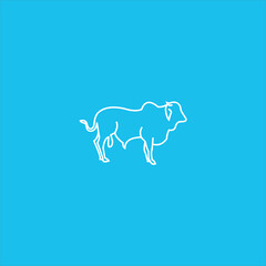 bull logo vector template line art