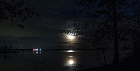 Moon Light Over the Lake