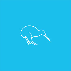 Naklejka premium kiwi bird logo vector template line art